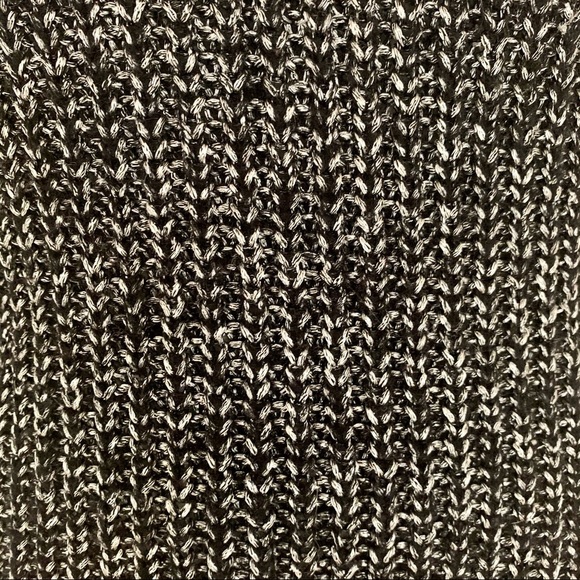 ALICE + OLIVIA Scoop Neck Sweater Black & Silver Metallic Alpaca Wool Blend Knit - Picture 6 of 15